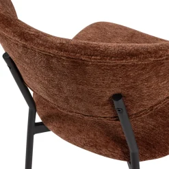 2er Set Retro Esszimmerstuhl Polsterstuhl Kjeld Samt Chenille Braun