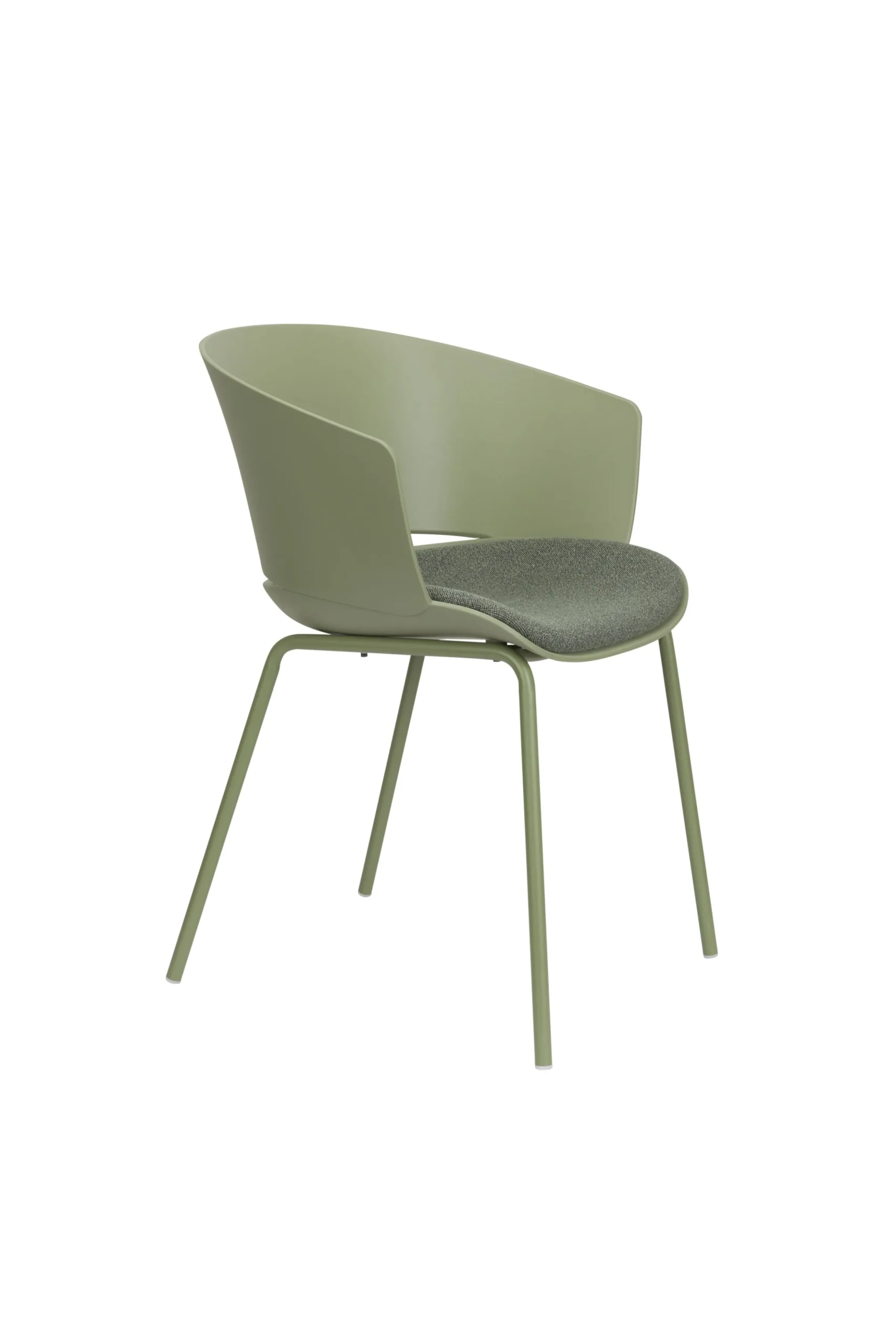 4er Set Retro Esszimmerstuhl Schalenstuhl Jessica in Grün