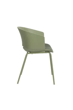 4er Set Retro Esszimmerstuhl Schalenstuhl Jessica in Grün