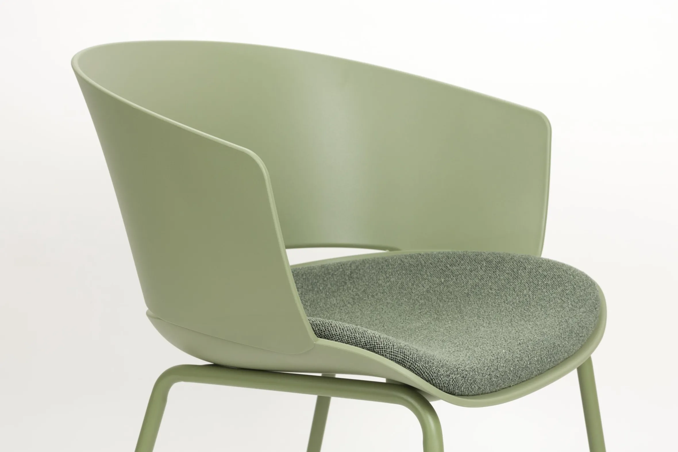 4er Set Retro Esszimmerstuhl Schalenstuhl Jessica in Grün