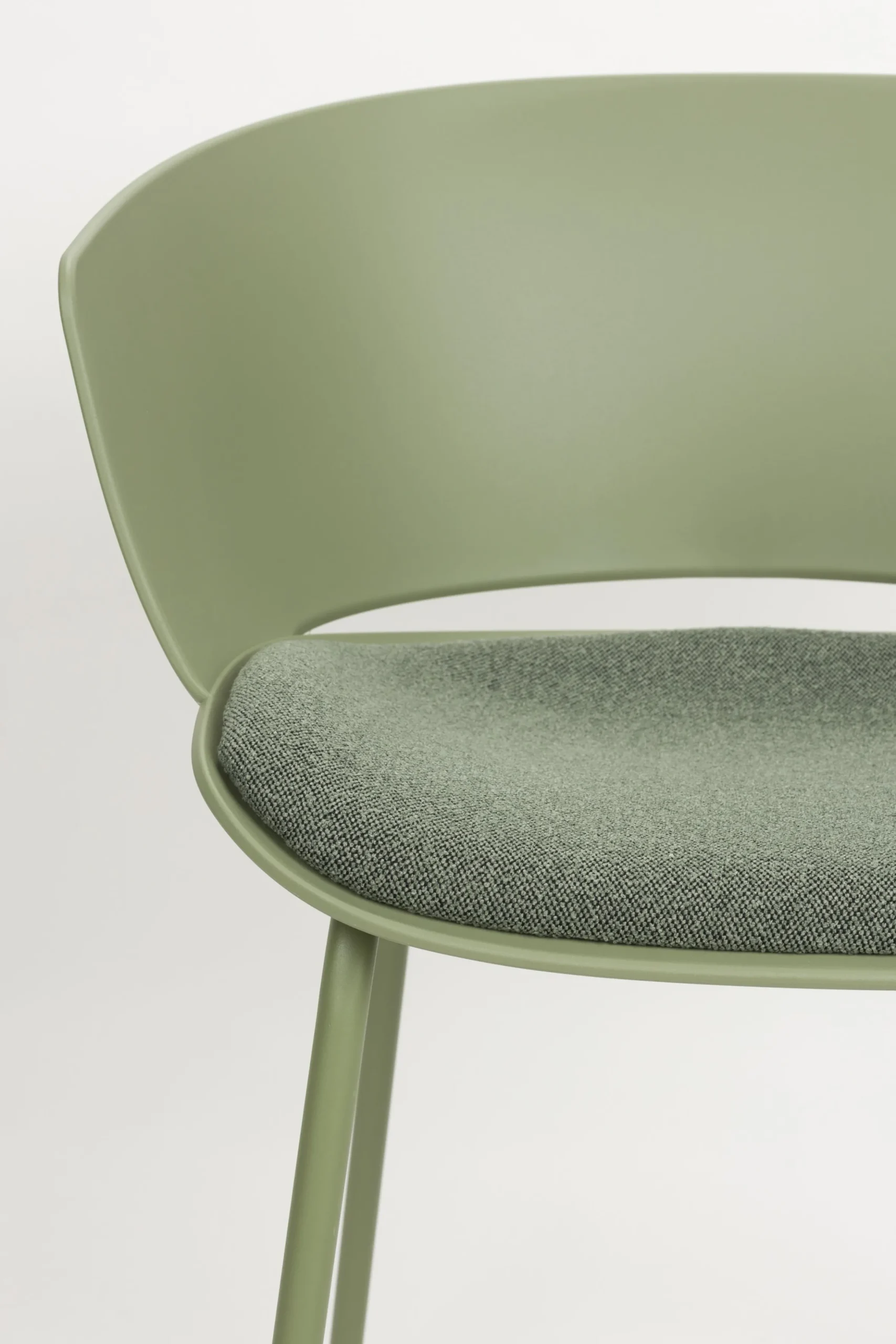 4er Set Retro Esszimmerstuhl Schalenstuhl Jessica in Grün