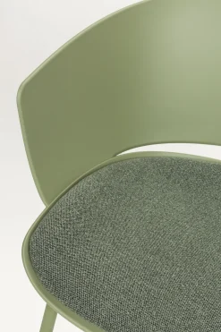 4er Set Retro Esszimmerstuhl Schalenstuhl Jessica in Grün