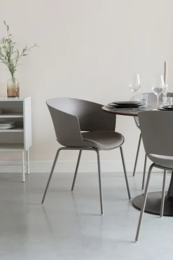 4er Set Retro Esszimmerstuhl Schalenstuhl Jessica in Grau