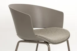 4er Set Retro Esszimmerstuhl Schalenstuhl Jessica in Grau