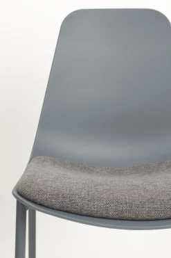 4er Set Retro Esszimmerstuhl Schalenstuhl Jeffrey in Grau