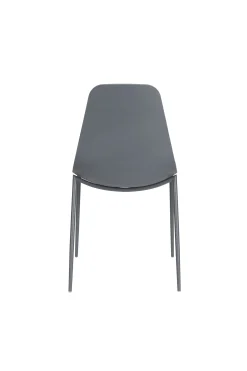 4er Set Retro Esszimmerstuhl Schalenstuhl Jeffrey in Grau