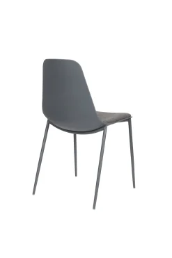 4er Set Retro Esszimmerstuhl Schalenstuhl Jeffrey in Grau