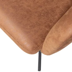 2er Set Retro Esszimmerstuhl Bürostuhl Fenne Drehbar Kunstleder Cognac