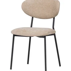 2er Set Retro Esszimmerstuhl Polsterstuhl Kjeld Samt Chenille Natur