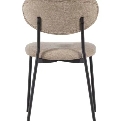 2er Set Retro Esszimmerstuhl Polsterstuhl Kjeld Samt Chenille Natur