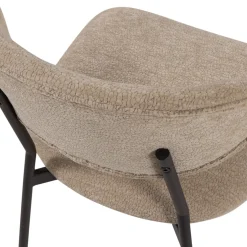 2er Set Retro Esszimmerstuhl Polsterstuhl Kjeld Samt Chenille Natur