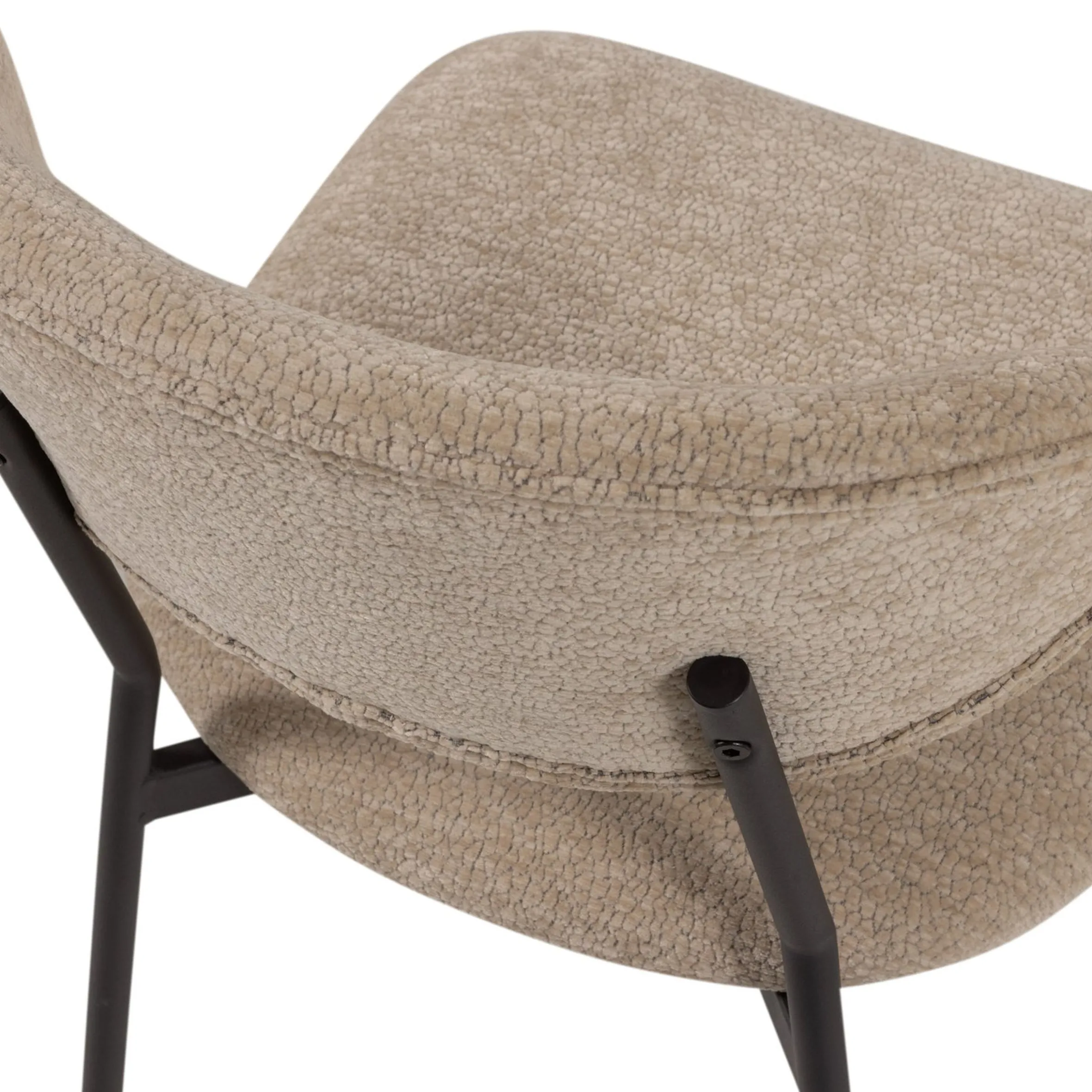 2er Set Retro Esszimmerstuhl Polsterstuhl Kjeld Samt Chenille Natur