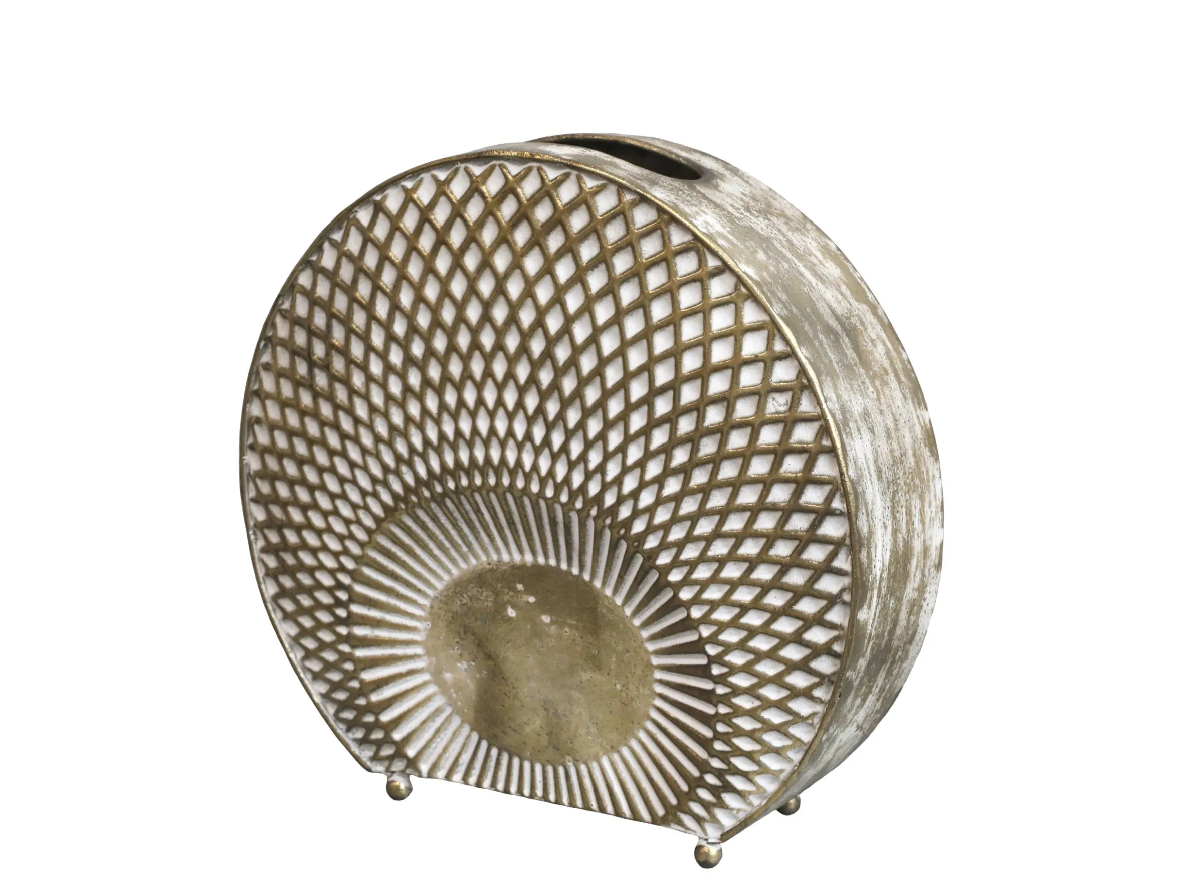 2er Set Vintage Vase Old Hollywood Metall Antik-Gold