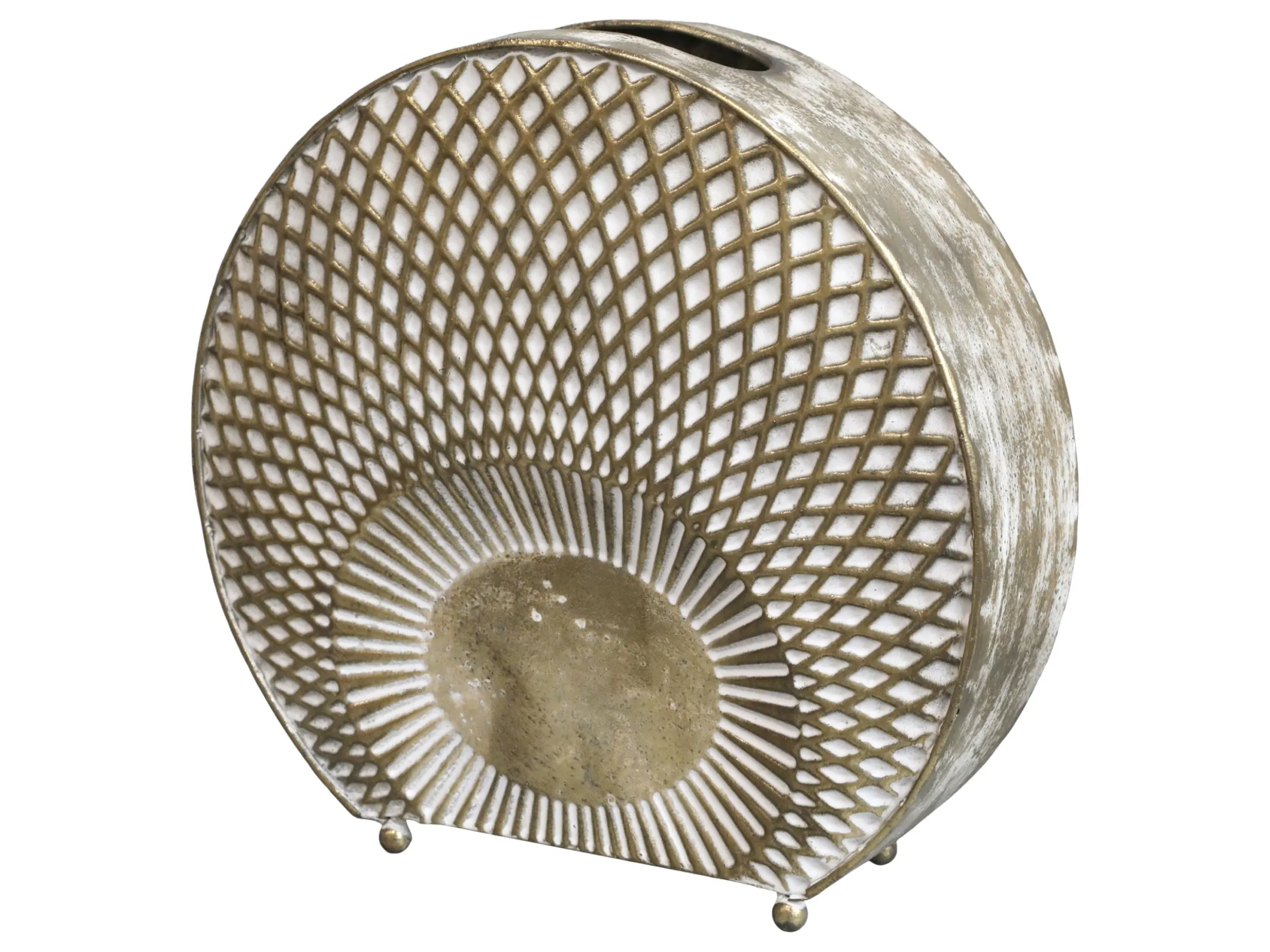 2er Set Vintage Vase Old Hollywood Metall Antik-Gold