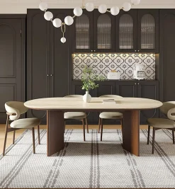 Essgruppe Travertin Tisch Tivoli + 6 Esszimmerstühle Linea