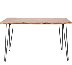 Esstisch Massivholz Baumkante Palu 130/70 Vintage Akazie Haarnadelbeine