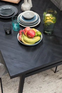 Esstisch Seth Eichenfurnier Fischgrätmuster Schwarz 180/90