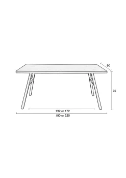 Esstisch Seth Eichenfurnier Fischgrätmuster Schwarz 180/90