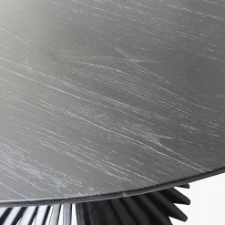 Esstisch Teak Eiffel Rund 120 Vintage Design Schwarz