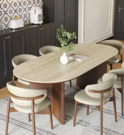 Esstisch Tivoli Travertin Keramik Massivholz Esche 180