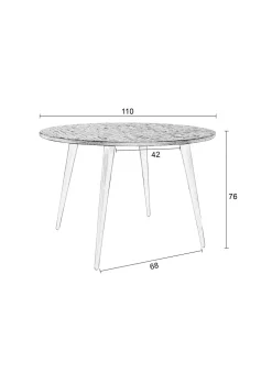 Esstisch Vintage Maria Teak Rund 110 cm Parkett