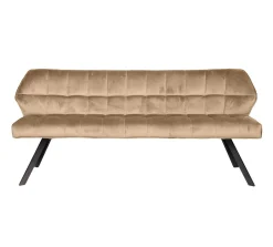 Esstischbank Polsterbank Raster Samt 180 Industrial Beige