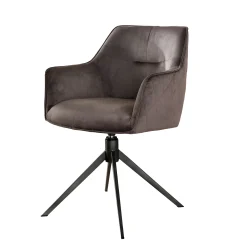 Esstischstuhl Armlehnstuhl Pull Raute drehbar Samt Anthrazit