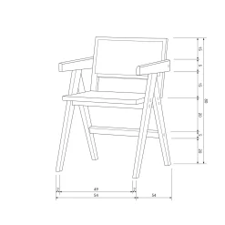 Esstischstuhl Esszimmerstuhl Armlehnstuhl Gunnar Rattan schwarz