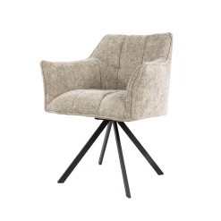 Esszimmerstuhl Armlehnstuhl Raster Drehbar Strukturstoff Sand