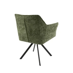 Esszimmerstuhl Armlehnstuhl Raster Drehbar Strukturstoff Grün