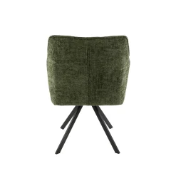 Esszimmerstuhl Armlehnstuhl Raster Drehbar Strukturstoff Grün