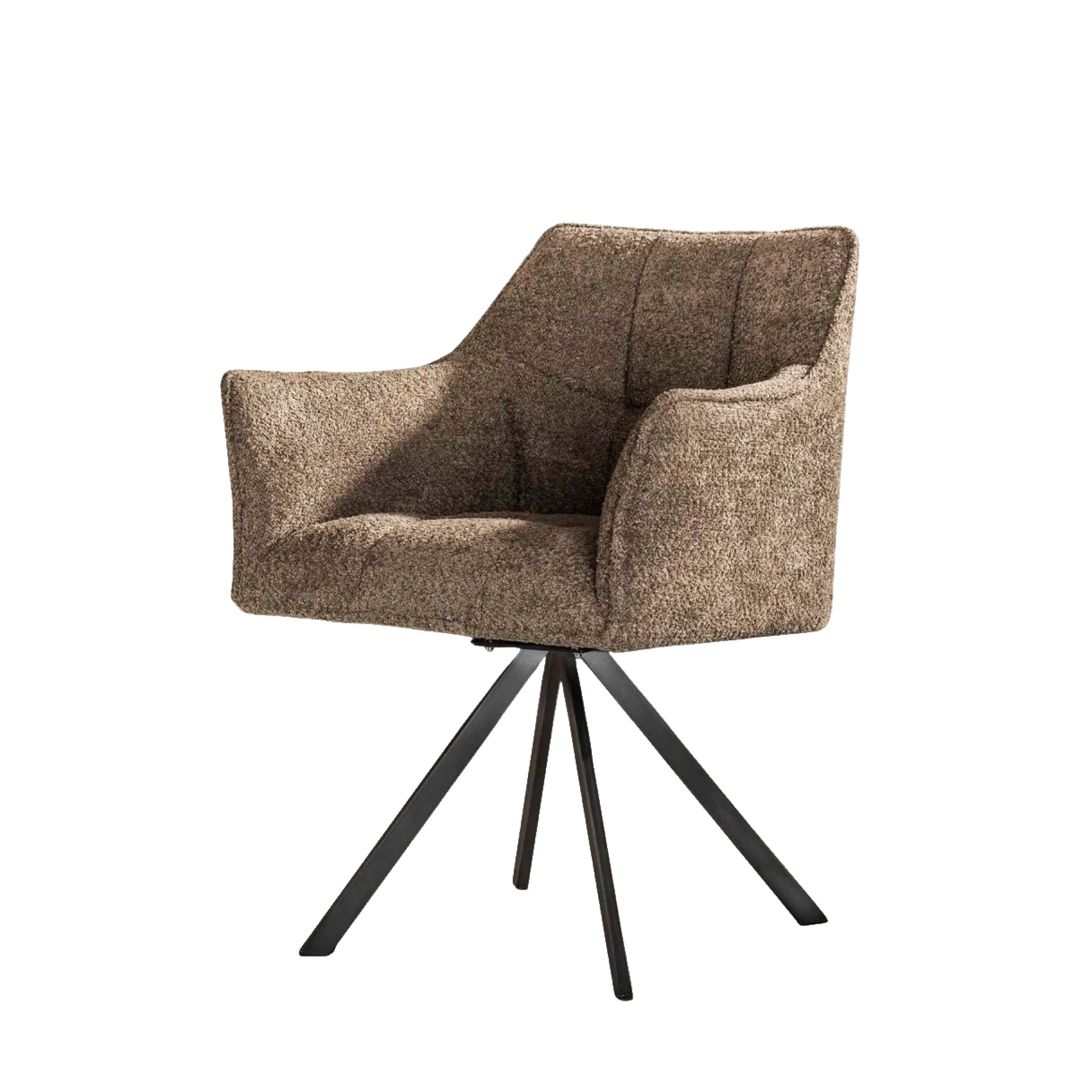 Esszimmerstuhl Armlehnstuhl Raster Drehbar Bouclé Taupe