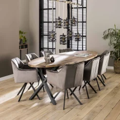 Esszimmerstuhl Armlehnstuhl Raster Drehbar Samt Anthrazit