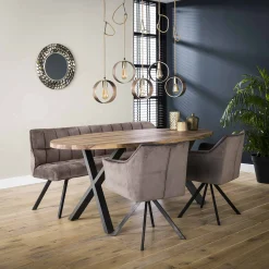 Esszimmerstuhl Armlehnstuhl Raster Drehbar Samt Anthrazit