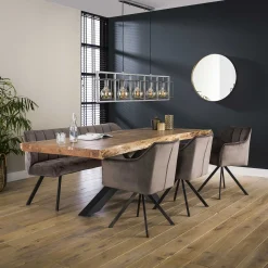 Esszimmerstuhl Armlehnstuhl Raster Drehbar Samt Anthrazit