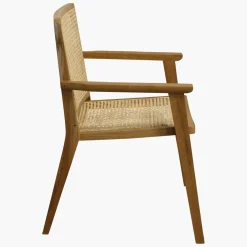 Esszimmerstuhl Armlehnstuhl Nova Teak Rattan Wiener Geflecht