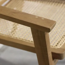Esszimmerstuhl Armlehnstuhl Nova Teak Rattan Wiener Geflecht