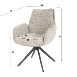 Esszimmerstuhl Drehstuhl Bürostuhl Lounge Sand