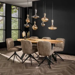 Esszimmerstuhl Drehstuhl Polsterstuhl Comfort Boucle Taupe