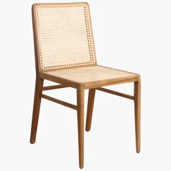 Esszimmerstuhl Novita Teak Rattan Wiener Geflecht Braun