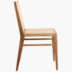 Esszimmerstuhl Novita Teak Rattan Wiener Geflecht Braun