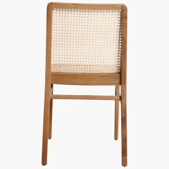 Esszimmerstuhl Novita Teak Rattan Wiener Geflecht Braun