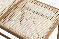 Esszimmerstuhl Novita Teak Rattan Wiener Geflecht Braun