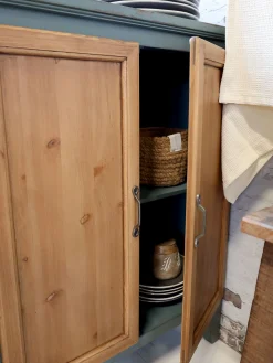 Französische Kommode Florence Vintage Opalfarben Holzfront