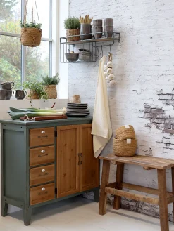 Französische Kommode Florence Vintage Opalfarben Holzfront