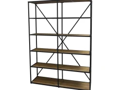 Französisches Doppelregal David Vintage Metall 6 Holzböden