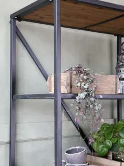 Französisches Doppelregal David Vintage Metall 6 Holzböden