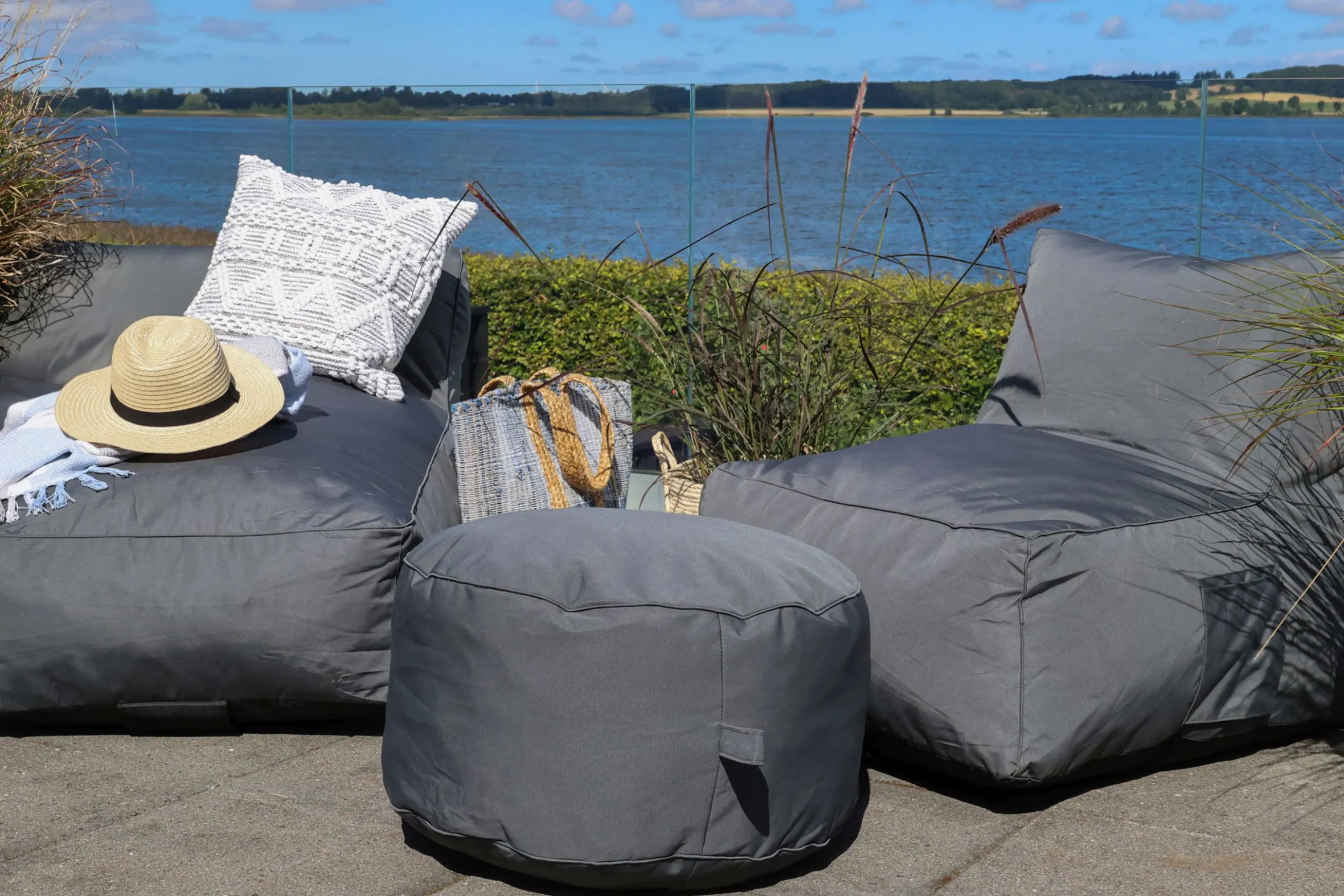 Garten Lounger Tagesbetten Outdoor Doppelliege Anthrazit