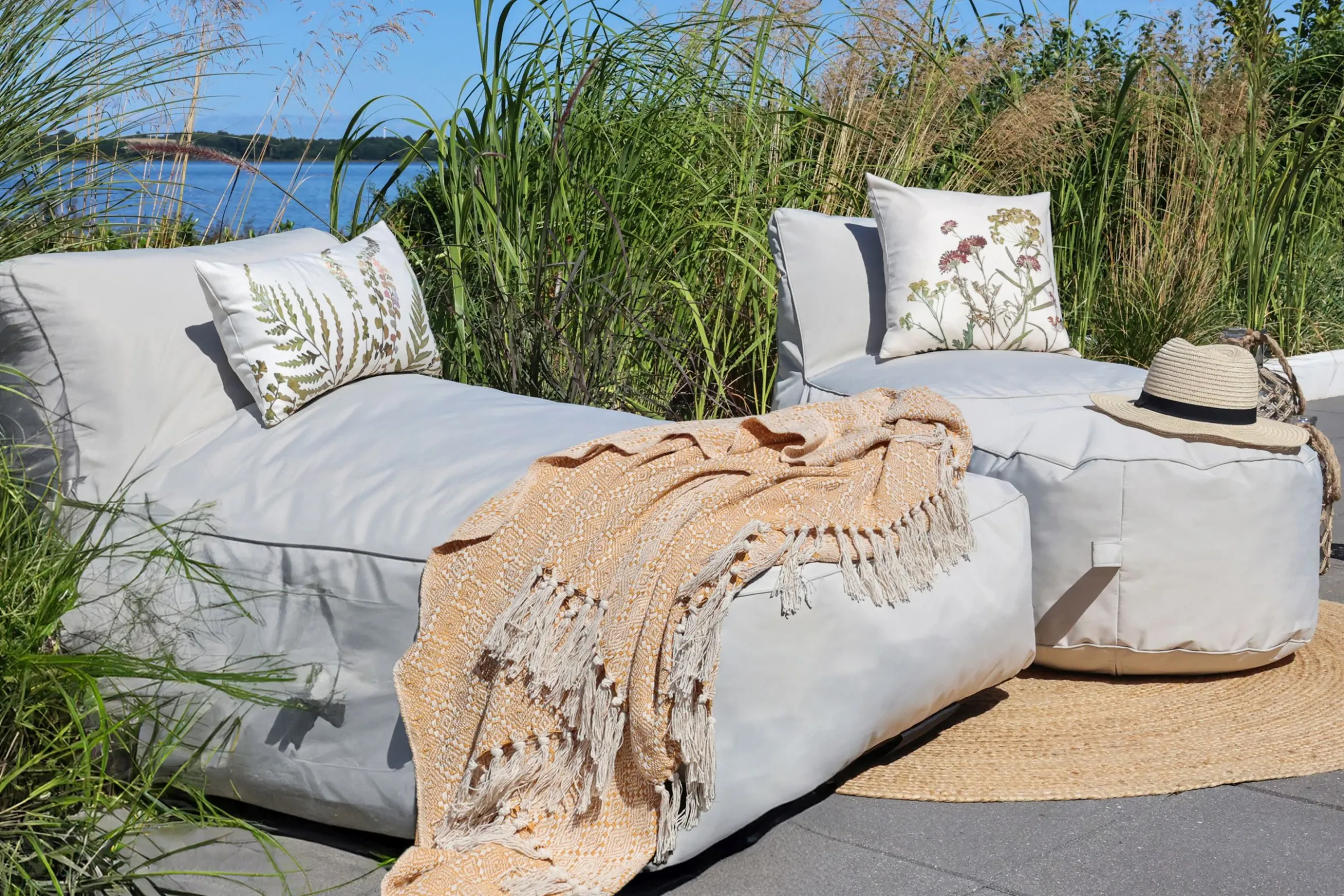 Garten Lounger Tagesbetten Outdoor Doppelliege Beige