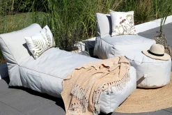 Garten Lounger Tagesbetten Outdoor Einzelliege Beige